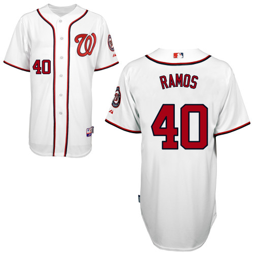 Wilson Ramos #40 MLB Jersey-Washington Nationals Men's Authentic Home White Cool Base Baseball Jersey